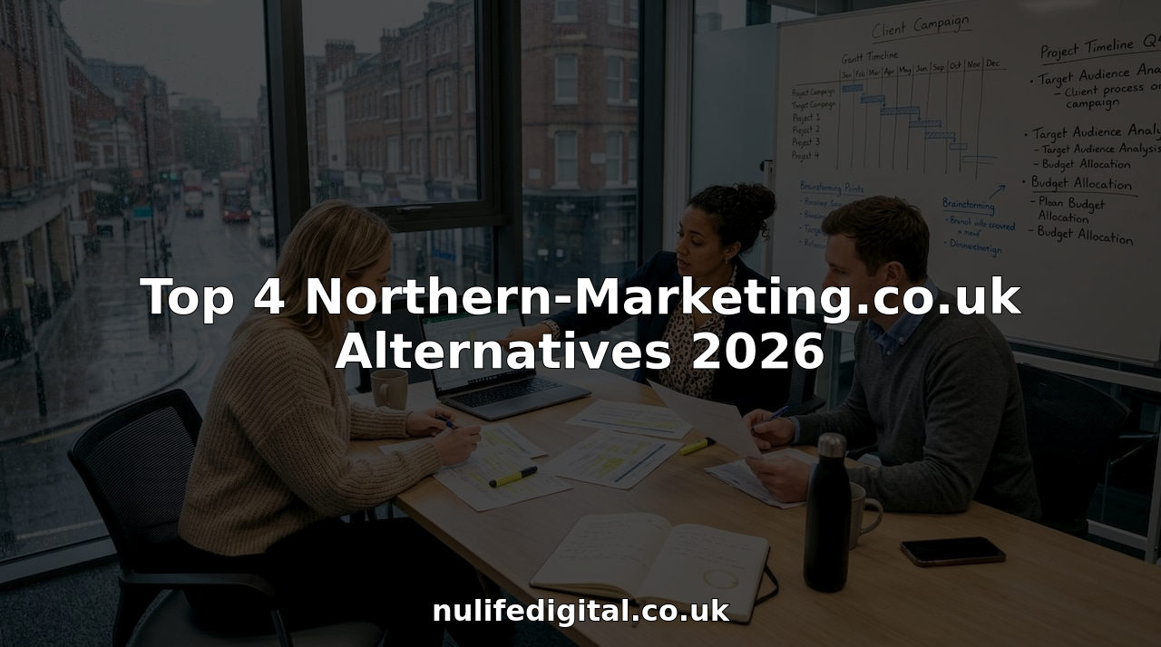 Digital agency team collaborating in UK office