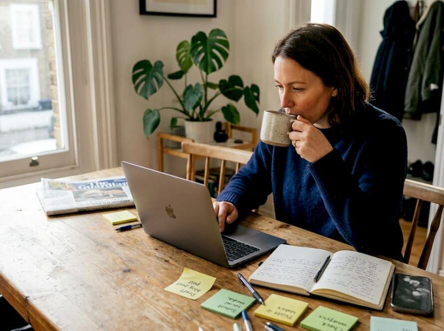 Small business owner planning marketing campaign