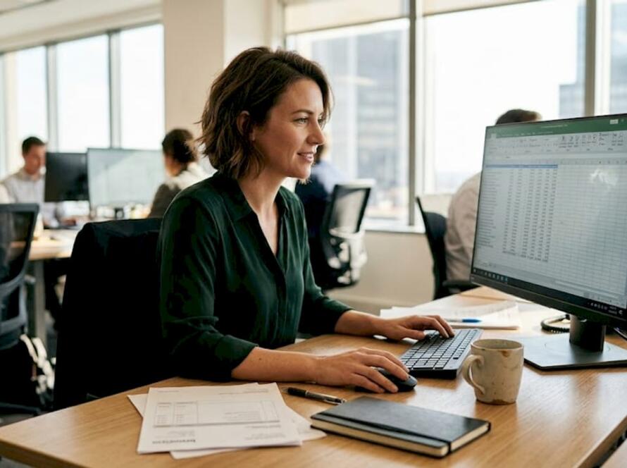 Manager reviewing e-commerce analytics data