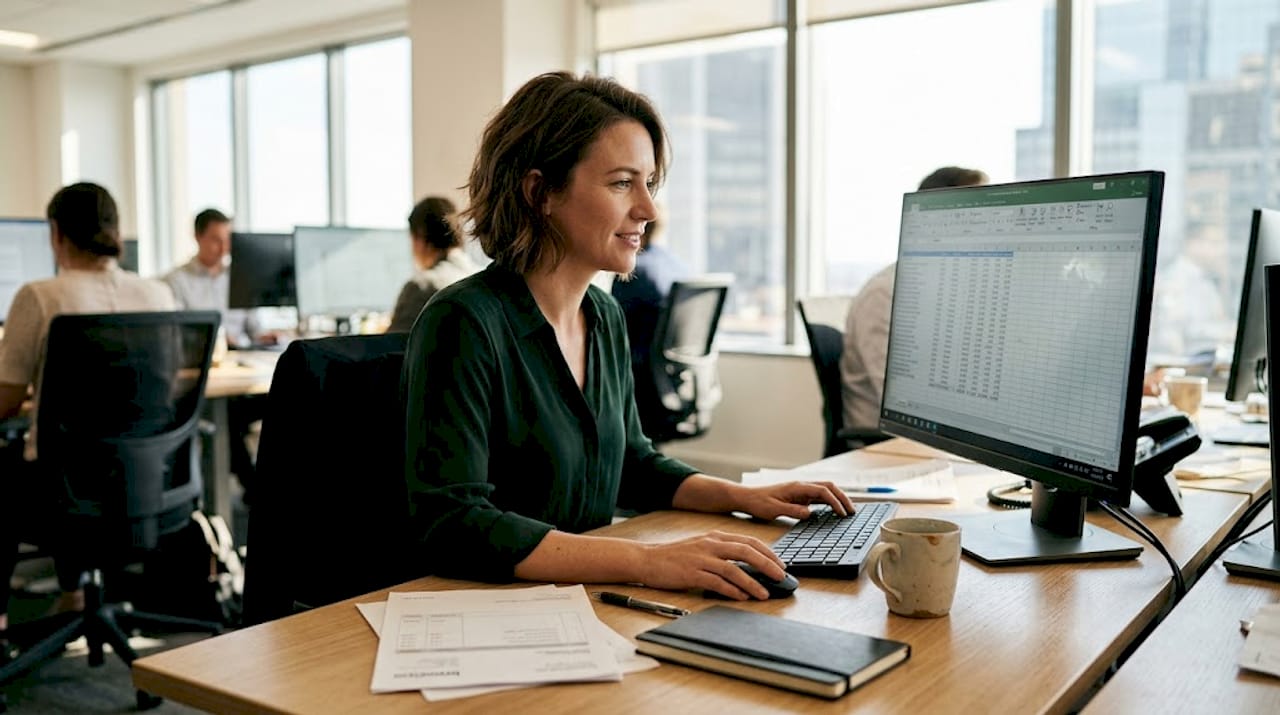 Manager reviewing e-commerce analytics data